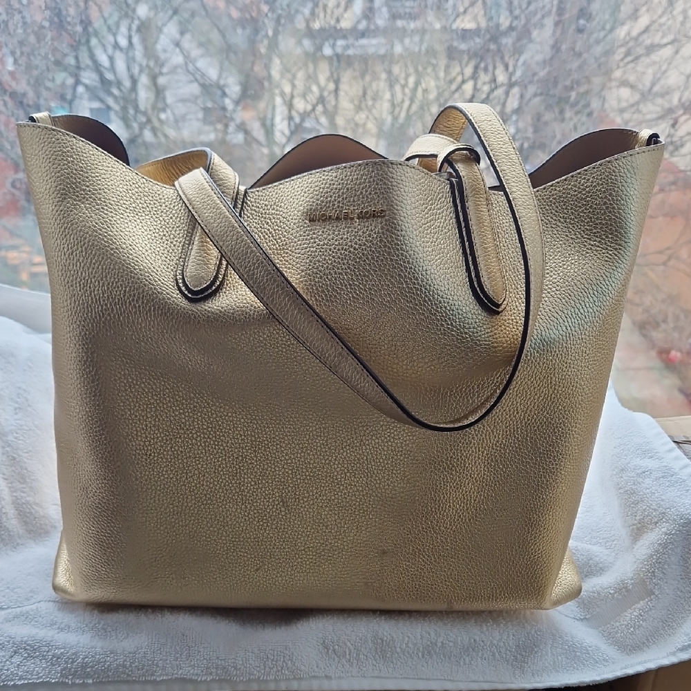 Michael Kors Shimmering  Gold Riversible Tote.
